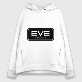 Женское худи Oversize хлопок с принтом EVE online в Петрозаводске, френч-терри — 70% хлопок, 30% полиэстер. Мягкий теплый начес внутри —100% хлопок | боковые карманы, эластичные манжеты и нижняя кромка, капюшон на магнитной кнопке | ив | игра | компьютерная