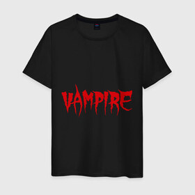 Мужская футболка хлопок с принтом Vampire в Петрозаводске, 100% хлопок | прямой крой, круглый вырез горловины, длина до линии бедер, слегка спущенное плечо. | вампир | кровавый | кровь | нечисть | оборотень