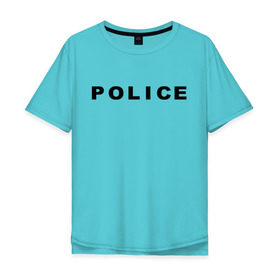 Мужская футболка хлопок Oversize с принтом POLICE в Петрозаводске, 100% хлопок | свободный крой, круглый ворот, “спинка” длиннее передней части | police | правоохранительные органы