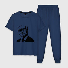 Мужская пижама хлопок с принтом Горбачев в Петрозаводске, 100% хлопок | брюки и футболка прямого кроя, без карманов, на брюках мягкая резинка на поясе и по низу штанин
 | горбачев | михаил сергеевич | политические | россия