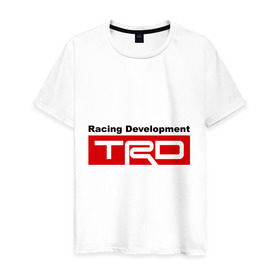 Мужская футболка хлопок с принтом TRD в Петрозаводске, 100% хлопок | прямой крой, круглый вырез горловины, длина до линии бедер, слегка спущенное плечо. | development | racing | racing development | toyota | toyota racing development | авто2012 | тойота