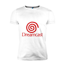 Мужская футболка премиум с принтом Dreamcast в Петрозаводске, 92% хлопок, 8% лайкра | приталенный силуэт, круглый вырез ворота, длина до линии бедра, короткий рукав | dreamcast | sega | видеоигры | приставки | сега