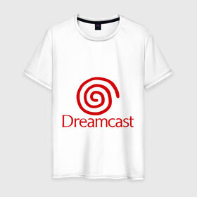 Мужская футболка хлопок с принтом Dreamcast в Петрозаводске, 100% хлопок | прямой крой, круглый вырез горловины, длина до линии бедер, слегка спущенное плечо. | dreamcast | sega | видеоигры | приставки | сега