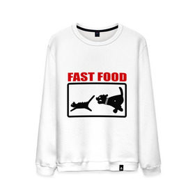 Мужской свитшот хлопок с принтом Fast food в Петрозаводске, 100% хлопок |  | fast food | fastfood | быстра еда | коты | кошка | песики | собака