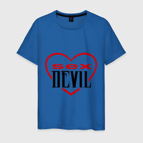 Мужская футболка хлопок с принтом Sex Devil в Петрозаводске, 100% хлопок | прямой крой, круглый вырез горловины, длина до линии бедер, слегка спущенное плечо. | devil | дьявол | любовь