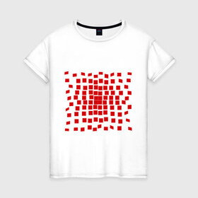 Женская футболка хлопок с принтом Квадрат квадратов в Петрозаводске, 100% хлопок | прямой крой, круглый вырез горловины, длина до линии бедер, слегка спущенное плечо | tribal | квадрат | квадраты | орнамент | трайбл | узор