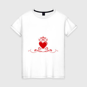Женская футболка хлопок с принтом Сердечко Glam (2) в Петрозаводске, 100% хлопок | прямой крой, круглый вырез горловины, длина до линии бедер, слегка спущенное плечо | 