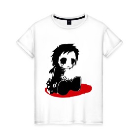Женская футболка хлопок с принтом ЭМО грустный в Петрозаводске, 100% хлопок | прямой крой, круглый вырез горловины, длина до линии бедер, слегка спущенное плечо | грустный | прощай | прощай бесчувственный мир | суицид | эмо