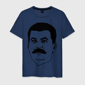 Мужская футболка хлопок с принтом Сталин в Петрозаводске, 100% хлопок | прямой крой, круглый вырез горловины, длина до линии бедер, слегка спущенное плечо. | stalin | ussr | коба | кобба | политические | ссср | сталин