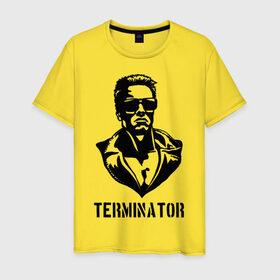 Мужская футболка хлопок с принтом Терминатор в Петрозаводске, 100% хлопок | прямой крой, круглый вырез горловины, длина до линии бедер, слегка спущенное плечо. | 