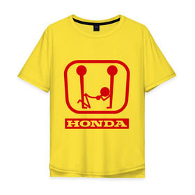 Мужская футболка хлопок Oversize с принтом Honda (эро) в Петрозаводске, 100% хлопок | свободный крой, круглый ворот, “спинка” длиннее передней части | honda | авто | автомобиль | логотип | марка | машина | хонда