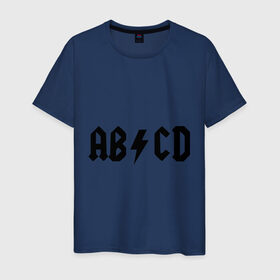 Мужская футболка хлопок с принтом ABCD в Петрозаводске, 100% хлопок | прямой крой, круглый вырез горловины, длина до линии бедер, слегка спущенное плечо. | Тематика изображения на принте: ac dc | acdc | acds | acdsee | эйсидиси