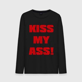 Мужской лонгслив хлопок с принтом Kiss My Ass в Петрозаводске, 100% хлопок |  | Тематика изображения на принте: меня | поцелуй