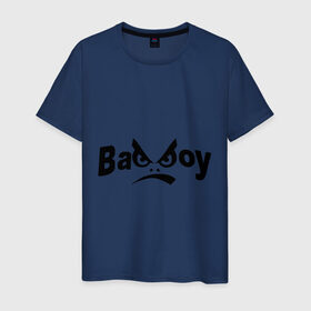 Мужская футболка хлопок с принтом Bad Boy в Петрозаводске, 100% хлопок | прямой крой, круглый вырез горловины, длина до линии бедер, слегка спущенное плечо. | Тематика изображения на принте: bad boy