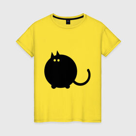 Женская футболка хлопок с принтом Котег в Петрозаводске, 100% хлопок | прямой крой, круглый вырез горловины, длина до линии бедер, слегка спущенное плечо | животные | кот | кошки | черный кот