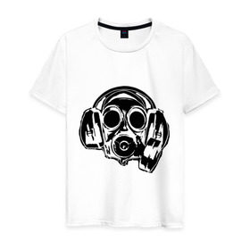 Мужская футболка хлопок с принтом Toxic DJ в Петрозаводске, 100% хлопок | прямой крой, круглый вырез горловины, длина до линии бедер, слегка спущенное плечо. | Тематика изображения на принте: deejay | dj | toxic | диджей | противогаз | токсик
