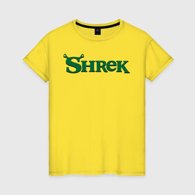 Женская футболка хлопок с принтом Shrek в Петрозаводске, 100% хлопок | прямой крой, круглый вырез горловины, длина до линии бедер, слегка спущенное плечо | shrek | шрек