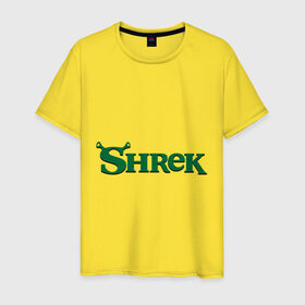 Мужская футболка хлопок с принтом Shrek в Петрозаводске, 100% хлопок | прямой крой, круглый вырез горловины, длина до линии бедер, слегка спущенное плечо. | Тематика изображения на принте: shrek | шрек
