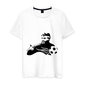 Мужская футболка хлопок с принтом Гус Хиддинк в Петрозаводске, 100% хлопок | прямой крой, круглый вырез горловины, длина до линии бедер, слегка спущенное плечо. | тренер