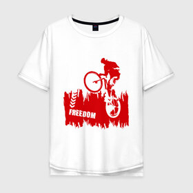 Мужская футболка хлопок Oversize с принтом Велосипед в Петрозаводске, 100% хлопок | свободный крой, круглый ворот, “спинка” длиннее передней части | streeet | xtream | велик | вело | велосипед | стрит | экстрим