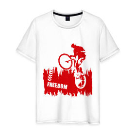 Мужская футболка хлопок с принтом Велосипед в Петрозаводске, 100% хлопок | прямой крой, круглый вырез горловины, длина до линии бедер, слегка спущенное плечо. | streeet | xtream | велик | вело | велосипед | стрит | экстрим