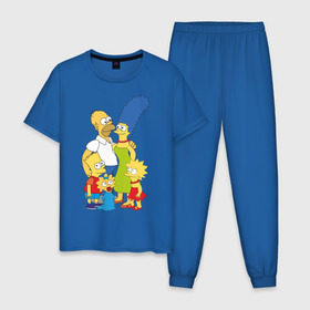 Мужская пижама хлопок с принтом The Simpsons (2) в Петрозаводске, 100% хлопок | брюки и футболка прямого кроя, без карманов, на брюках мягкая резинка на поясе и по низу штанин
 | Тематика изображения на принте: гомер
