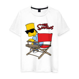 Мужская футболка хлопок с принтом Bart в Петрозаводске, 100% хлопок | прямой крой, круглый вырез горловины, длина до линии бедер, слегка спущенное плечо. | simpsons | барт | барт симпсон | симпсоны | симсоны