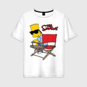 Женская футболка хлопок Oversize с принтом Bart в Петрозаводске, 100% хлопок | свободный крой, круглый ворот, спущенный рукав, длина до линии бедер
 | simpsons | барт | барт симпсон | симпсоны | симсоны