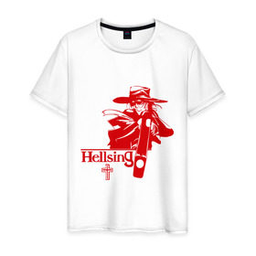 Мужская футболка хлопок с принтом Hellsing (1) в Петрозаводске, 100% хлопок | прямой крой, круглый вырез горловины, длина до линии бедер, слегка спущенное плечо. | anime | hellsing | аниме | анимэ | хельсинг