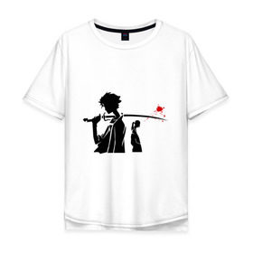 Мужская футболка хлопок Oversize с принтом Samurai Champloo в Петрозаводске, 100% хлопок | свободный крой, круглый ворот, “спинка” длиннее передней части | Тематика изображения на принте: anime | champloo | samurai | аниме | манга