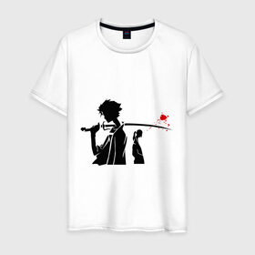 Мужская футболка хлопок с принтом Samurai Champloo в Петрозаводске, 100% хлопок | прямой крой, круглый вырез горловины, длина до линии бедер, слегка спущенное плечо. | anime | champloo | samurai | аниме | манга