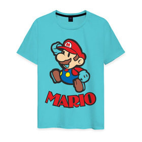 Мужская футболка хлопок с принтом Super Mario (3) в Петрозаводске, 100% хлопок | прямой крой, круглый вырез горловины, длина до линии бедер, слегка спущенное плечо. | nintendo | марио | нинтендо