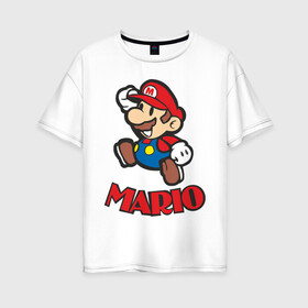 Женская футболка хлопок Oversize с принтом Super Mario (3) в Петрозаводске, 100% хлопок | свободный крой, круглый ворот, спущенный рукав, длина до линии бедер
 | nintendo | марио | нинтендо