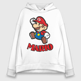 Женское худи Oversize хлопок с принтом Super Mario (3) в Петрозаводске, френч-терри — 70% хлопок, 30% полиэстер. Мягкий теплый начес внутри —100% хлопок | боковые карманы, эластичные манжеты и нижняя кромка, капюшон на магнитной кнопке | nintendo | марио | нинтендо