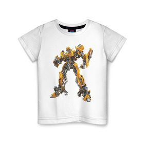 Детская футболка хлопок с принтом Bumblebee в Петрозаводске, 100% хлопок | круглый вырез горловины, полуприлегающий силуэт, длина до линии бедер | bumble bee | bumblebee | трансформеры