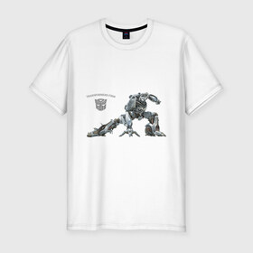 Мужская футболка премиум с принтом Transformer jazz в Петрозаводске, 92% хлопок, 8% лайкра | приталенный силуэт, круглый вырез ворота, длина до линии бедра, короткий рукав | Тематика изображения на принте: anime | аниме | анимэ