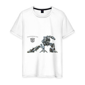 Мужская футболка хлопок с принтом Transformer jazz в Петрозаводске, 100% хлопок | прямой крой, круглый вырез горловины, длина до линии бедер, слегка спущенное плечо. | anime | аниме | анимэ