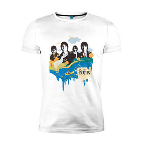 Мужская футболка премиум с принтом The Beatles в Петрозаводске, 92% хлопок, 8% лайкра | приталенный силуэт, круглый вырез ворота, длина до линии бедра, короткий рукав | beatles | lennon | битлз | битлс | битлы | леннон