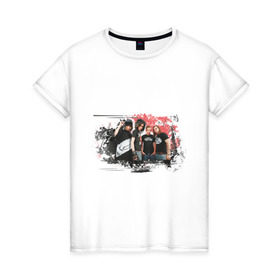 Женская футболка хлопок с принтом Tokio Hotel (3) в Петрозаводске, 100% хлопок | прямой крой, круглый вырез горловины, длина до линии бедер, слегка спущенное плечо | Тематика изображения на принте: tokio hotel