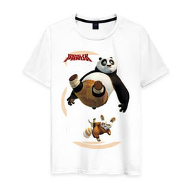 Мужская футболка хлопок с принтом Kung Fu Panda 2 в Петрозаводске, 100% хлопок | прямой крой, круглый вырез горловины, длина до линии бедер, слегка спущенное плечо. | панда