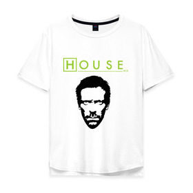 Мужская футболка хлопок Oversize с принтом Доктор Хаус в Петрозаводске, 100% хлопок | свободный крой, круглый ворот, “спинка” длиннее передней части | everybody lies | haus | house | все лгут | доктор | хауз | хаус | хью лори