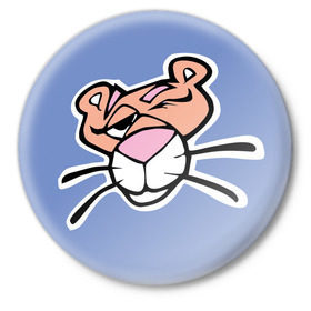 Значок с принтом Pink panther в Петрозаводске,  металл | круглая форма, металлическая застежка в виде булавки | Тематика изображения на принте: pink panther | розовая пантера