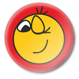 Значок с принтом Смайлик (3) в Петрозаводске,  металл | круглая форма, металлическая застежка в виде булавки | Тематика изображения на принте: smile | смайл | смайлик | улыбка