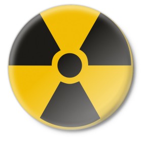 Значок с принтом Радиация в Петрозаводске,  металл | круглая форма, металлическая застежка в виде булавки | прикольные рисунки | радиация | радиоактивная | эмблема