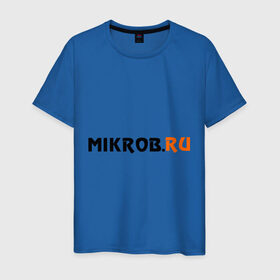 Мужская футболка хлопок с принтом Mikrob.ru в Петрозаводске, 100% хлопок | прямой крой, круглый вырез горловины, длина до линии бедер, слегка спущенное плечо. | auto | mikrob.ru | авто | автомобильные | знаки | машины | микроб.ру