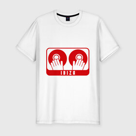 Мужская футболка премиум с принтом Ibiza (7) в Петрозаводске, 92% хлопок, 8% лайкра | приталенный силуэт, круглый вырез ворота, длина до линии бедра, короткий рукав | ibiza | вертушка | вертушки | диджей | ибица | пластинка | фестиваль | электронная музыка
