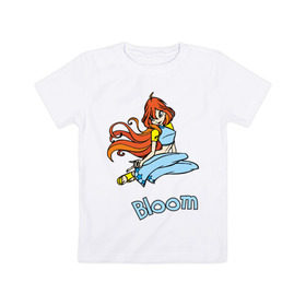 Детская футболка хлопок с принтом WinX bloom в Петрозаводске, 100% хлопок | круглый вырез горловины, полуприлегающий силуэт, длина до линии бедер | bloom | winx | винкс