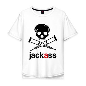 Мужская футболка хлопок Oversize с принтом Jackass (Чудаки) в Петрозаводске, 100% хлопок | свободный крой, круглый ворот, “спинка” длиннее передней части | Тематика изображения на принте: jackas | придурки | чудаки