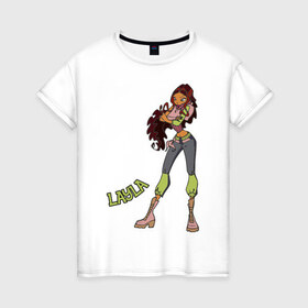 Женская футболка хлопок с принтом winX layla в Петрозаводске, 100% хлопок | прямой крой, круглый вырез горловины, длина до линии бедер, слегка спущенное плечо | winx | девочкам