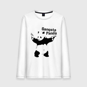 Мужской лонгслив хлопок с принтом Gangsta Panda в Петрозаводске, 100% хлопок |  | Тематика изображения на принте: панда